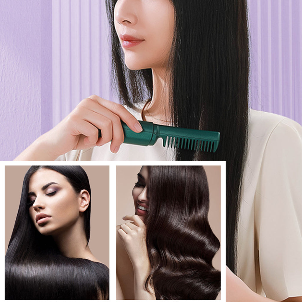 Curly Girly 2 In 1 Wireless Hair Straightening Comb And Curling Iron