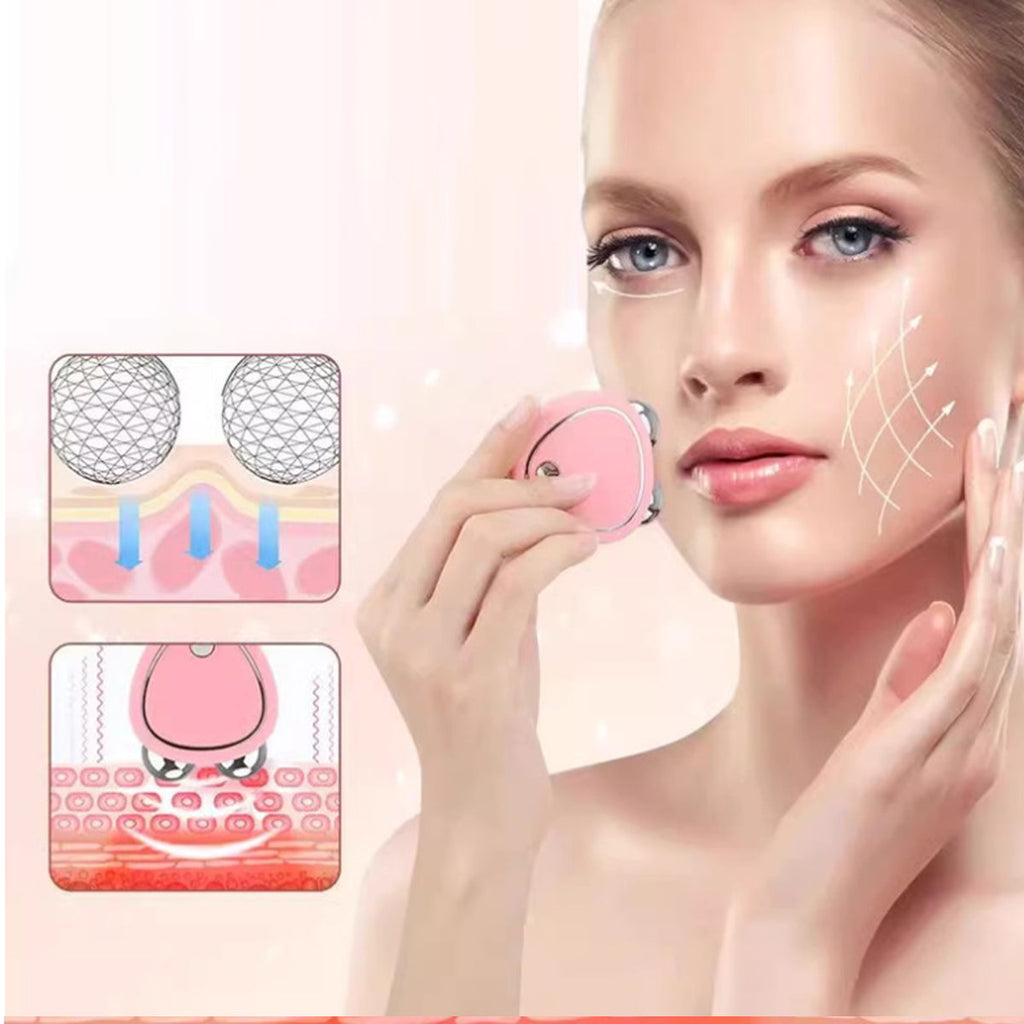 Hearty Glow USB Portable Heart-Shaped Double Roller Face Sculpting Tool Vista Shops