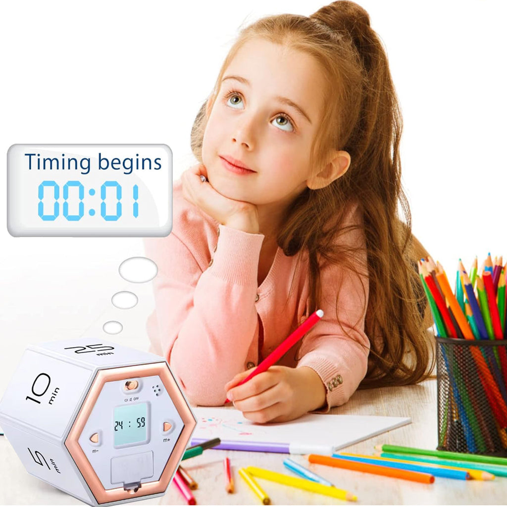 TimeFlip Pro Magnetic Hexagon Multifunctional Spot Timer For Self-discipline Vista Shops