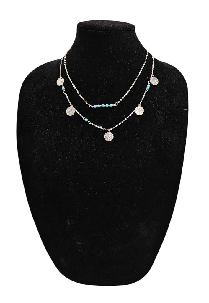 Delicate Delights The Turquoise Necklace With Golden Charms SHOPS