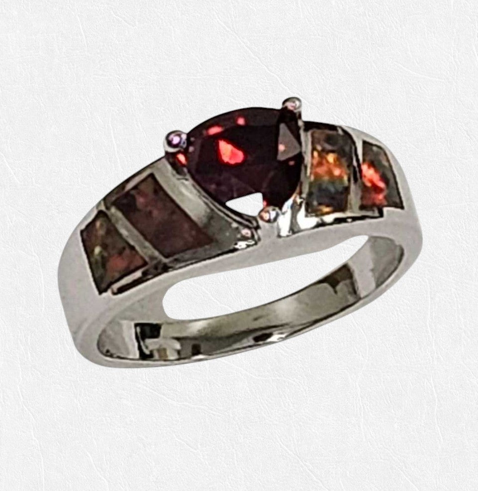 Opal Love Silver Rings With CZ In 5 Colors Vista Shops