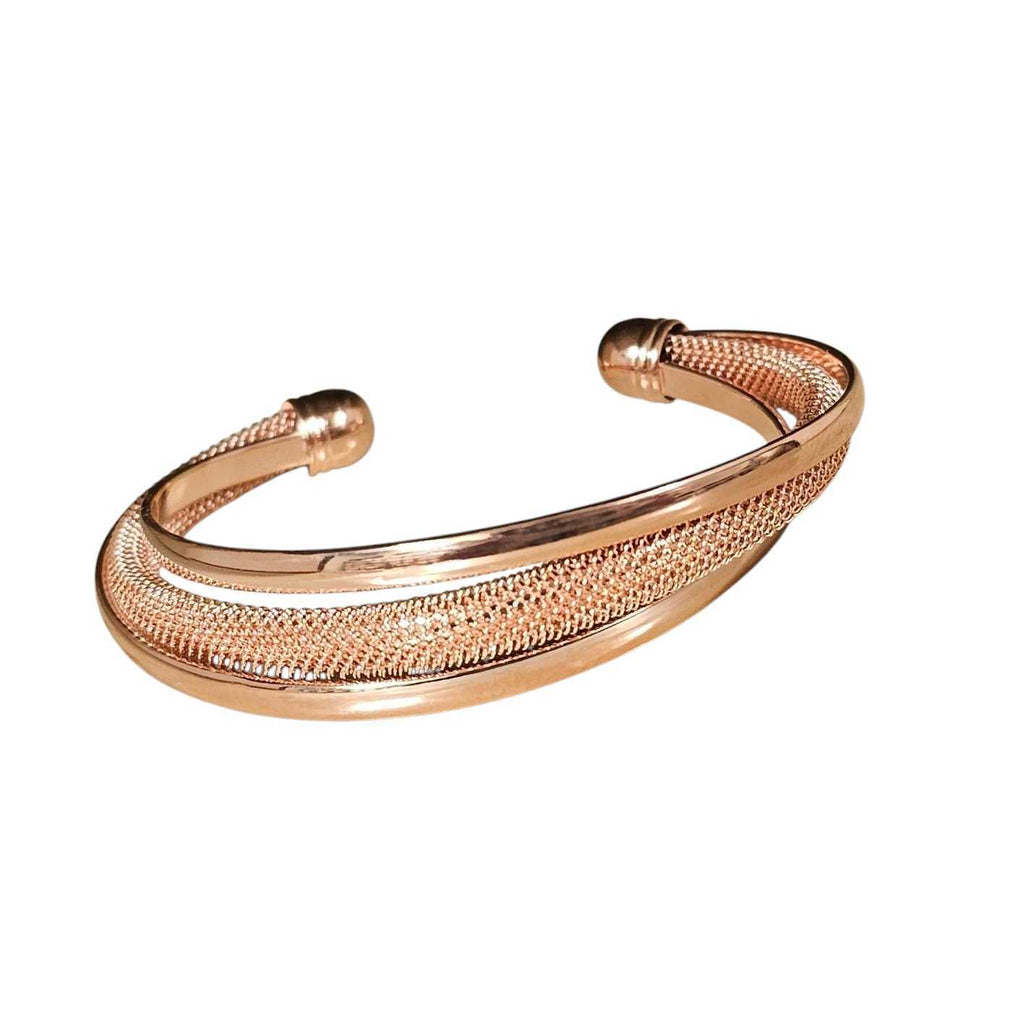 Capri Moon Gold Italian Design Mesh Cuff Bracelet Vista Shops