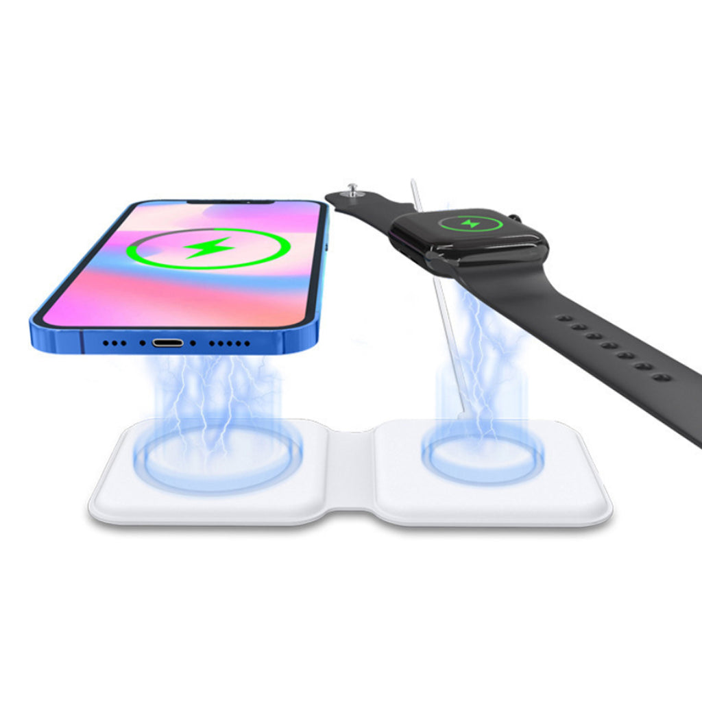 Duet Foldable 2-in-1 Wireless Charger For Apple iPhone 12 And Apple Watch Vista Shops