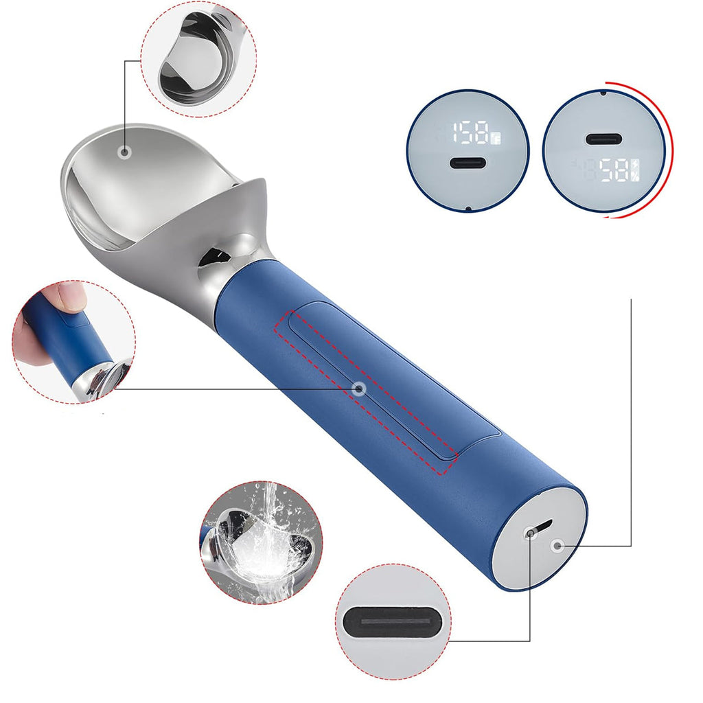 Scoop EZ LED Heated Ice Cream Scoop Thermostatic And Rechargeable Vista Shops