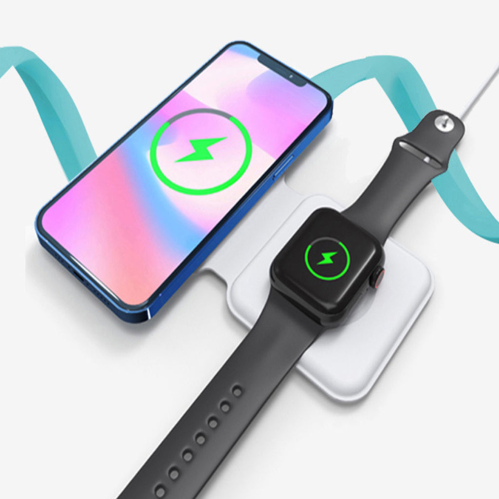 Duet Foldable 2-in-1 Wireless Charger For Apple iPhone 12 And Apple Watch Vista Shops