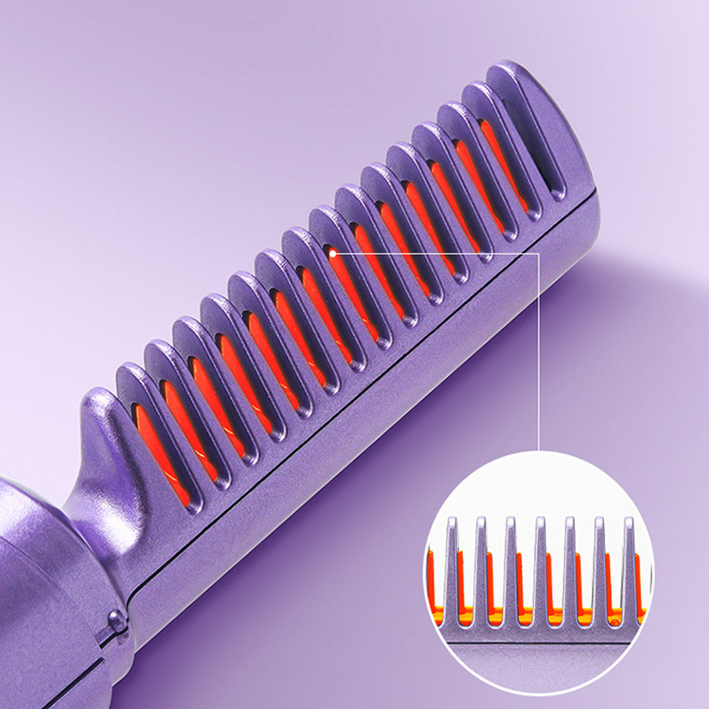 Curly Girly 2 In 1 Wireless Hair Straightening Comb And Curling Iron