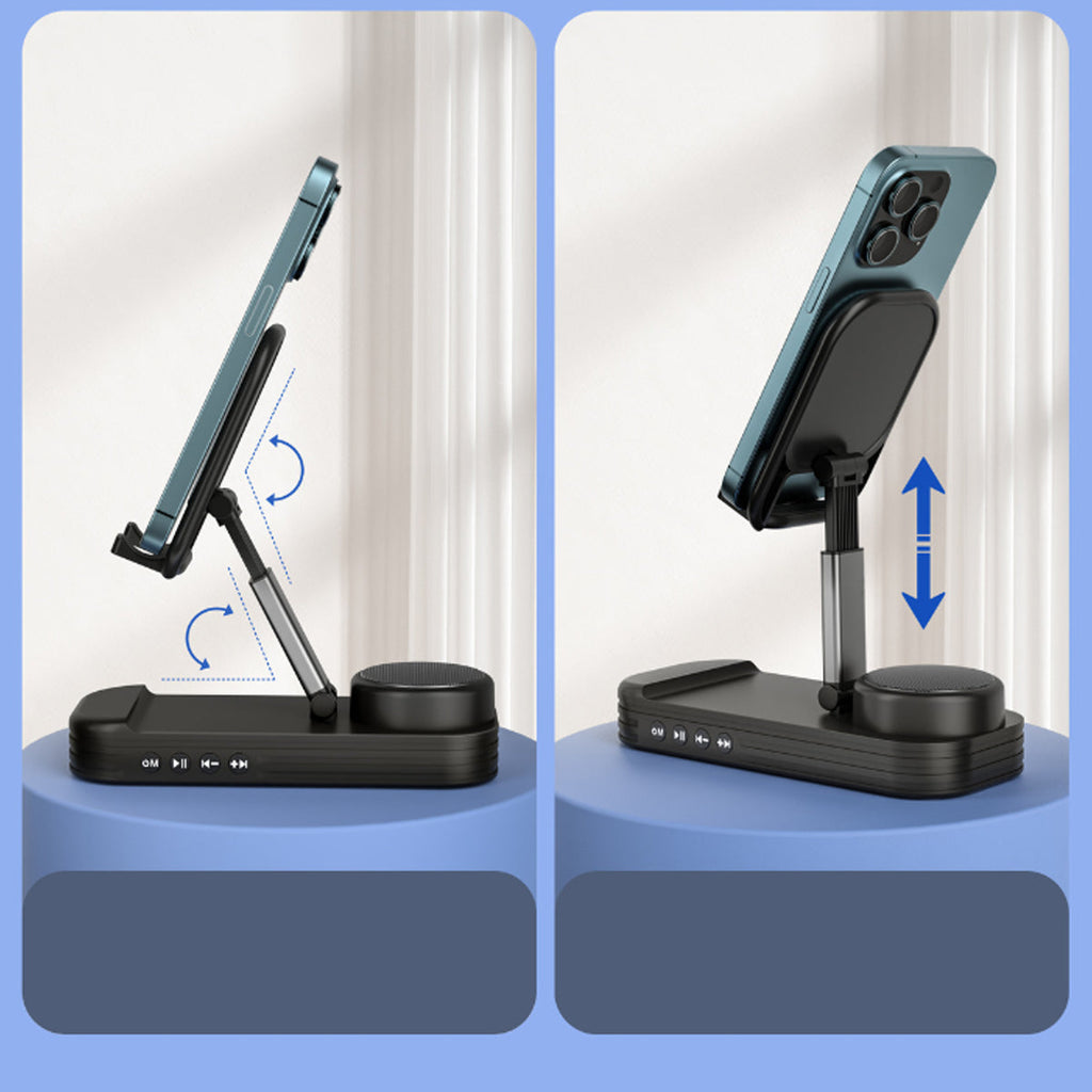 Performer Pro Cell Phone Stand with Wireless Bluetooth Speaker Adjustable, Portable And HD Sound Vista Shops