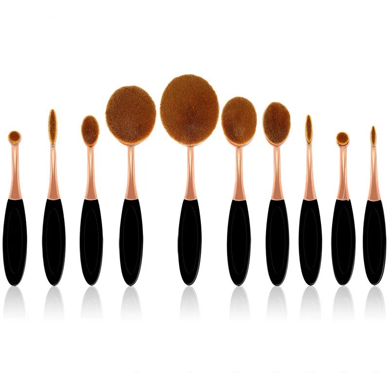 Beauty Experts Set of 10 Oval Beauty Brushes Vista Shops