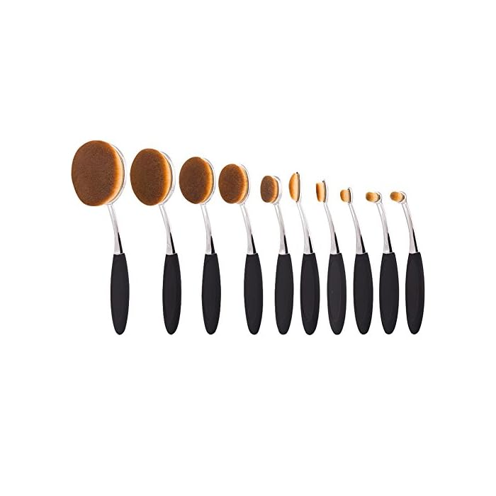 Beauty Experts Set of 10 Oval Beauty Brushes Vista Shops