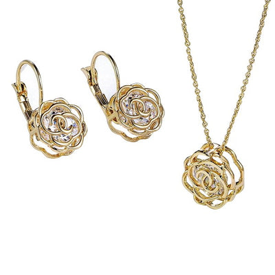 Rose Is A Rose Pendant And Chain 18kt Rose With 2ct CZ Bonus Free Earrings In White Yellow And Rose Gold Field SHOPS