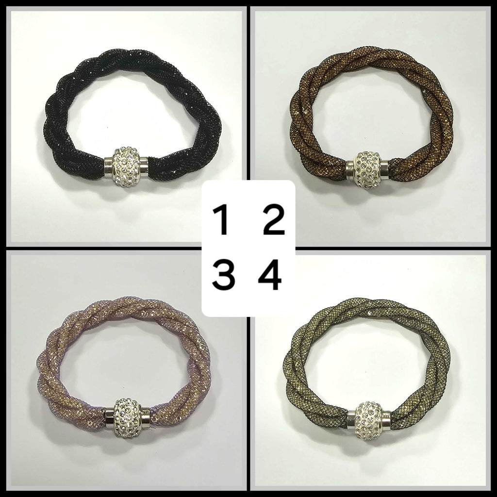 Rope Bracelet a Wire Mesh with Tiny Crystal loaded to form a Halo SHOPS