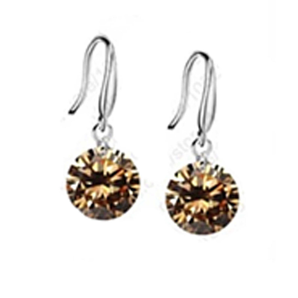 Colorful Diamond in the Sky - Drilled Crystal Diamond in S/M/L on a 925 Sterling Silver hook earrings SHOPS