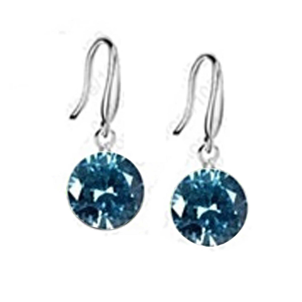 Colorful Diamond in the Sky - Drilled Crystal Diamond in S/M/L on a 925 Sterling Silver hook earrings SHOPS