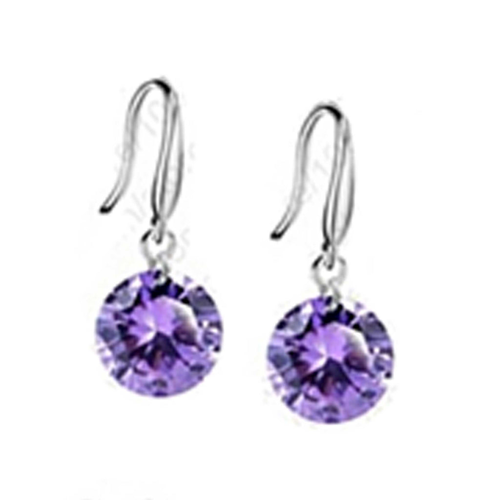 Colorful Diamond in the Sky - Drilled Crystal Diamond in S/M/L on a 925 Sterling Silver hook earrings SHOPS