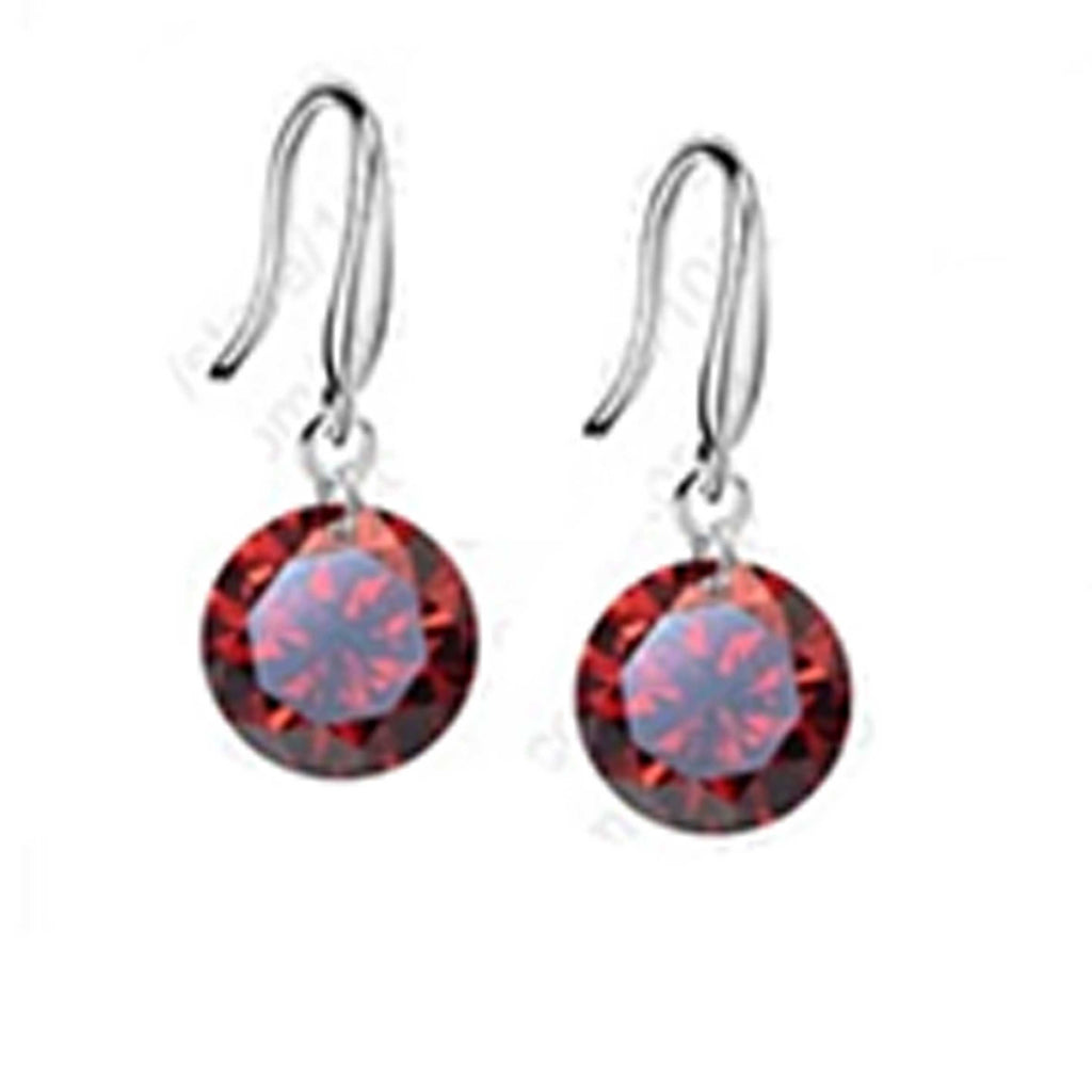 Colorful Diamond in the Sky - Drilled Crystal Diamond in S/M/L on a 925 Sterling Silver hook earrings SHOPS