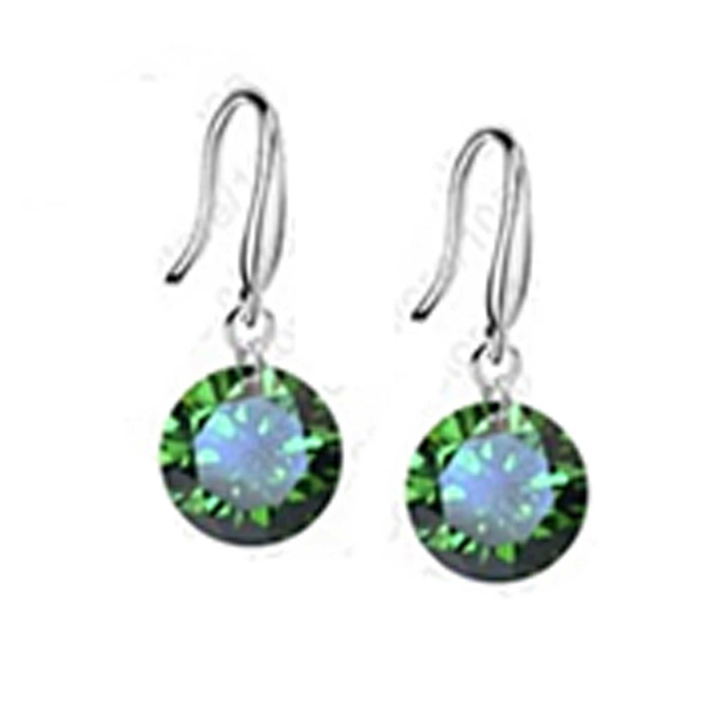 Colorful Diamond in the Sky - Drilled Crystal Diamond in S/M/L on a 925 Sterling Silver hook earrings SHOPS