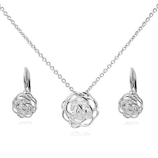 Rose Is A Rose Pendant And Chain 18kt Rose With 2ct CZ Bonus Free Earrings In White Yellow And Rose Gold Field SHOPS