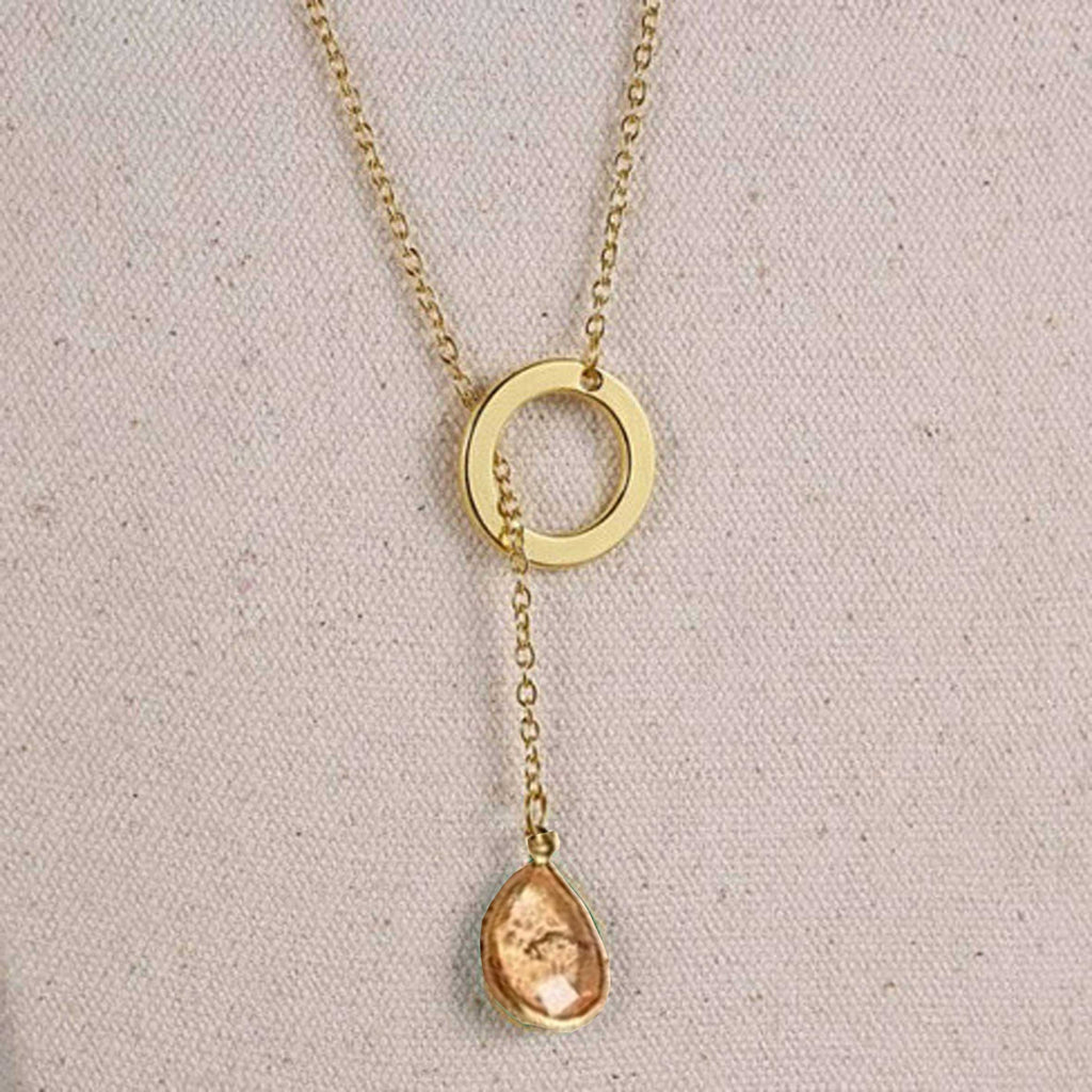 Lucky Luminous Crystal Lariat style Necklace SHOPS