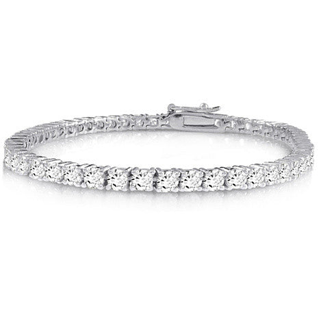 Brilliant Bracelet - A 14kt Gold Plated Brilliant Cut and Shine Diamond CZ Tennis Bracelet Vista Shops