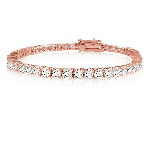 Brilliant Bracelet - A 14kt Gold Plated Brilliant Cut and Shine Diamond CZ Tennis Bracelet Vista Shops