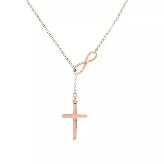 Symbol Of Infinity And Holy Cross With Lariat Style Chain Vista Shops