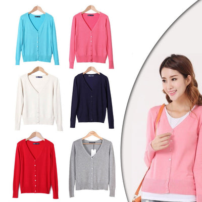 New Year Cardigans Long Sleeves Button Down Style Vista Shops