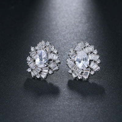 Baguette Swirls Statement Stud Earrings Vista Shops