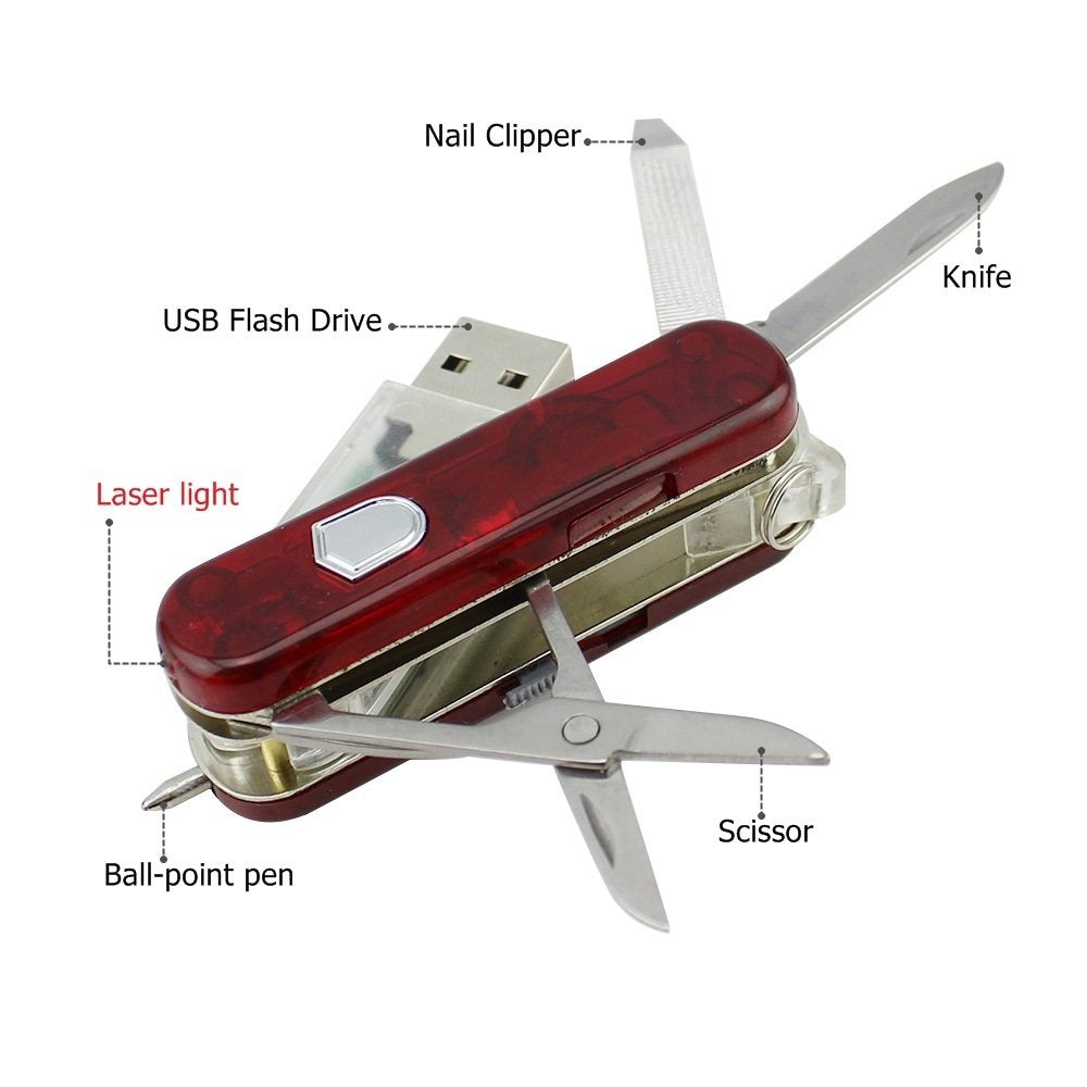 Your Best Friend Swiss Army-Inspired Pocket knife With 16 GB USB Drive Vista Shops