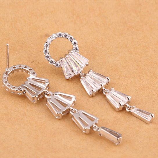 Kayli Chandelier Earrings With Slender Crystal Baguettes Vista Shops