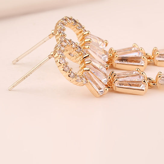 Kayli Chandelier Earrings With Slender Crystal Baguettes Vista Shops