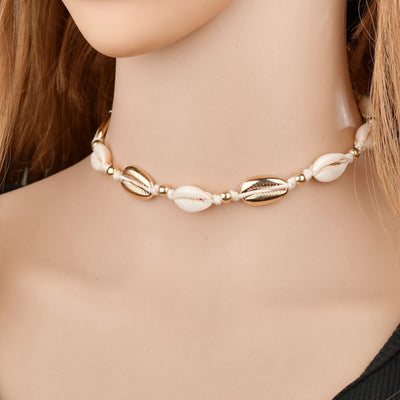 Ocean And Earth Cowrie Shell Statement Necklace Vista Shops