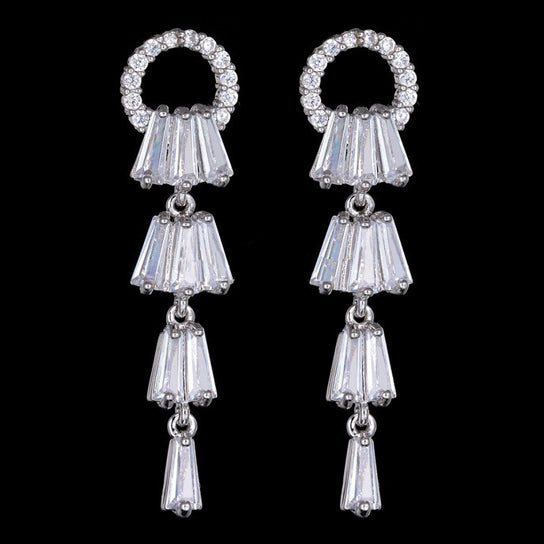 Kayli Chandelier Earrings With Slender Crystal Baguettes Vista Shops