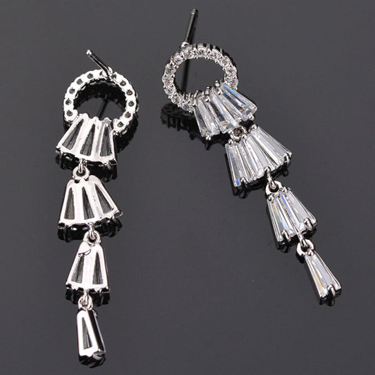 Kayli Chandelier Earrings With Slender Crystal Baguettes Vista Shops