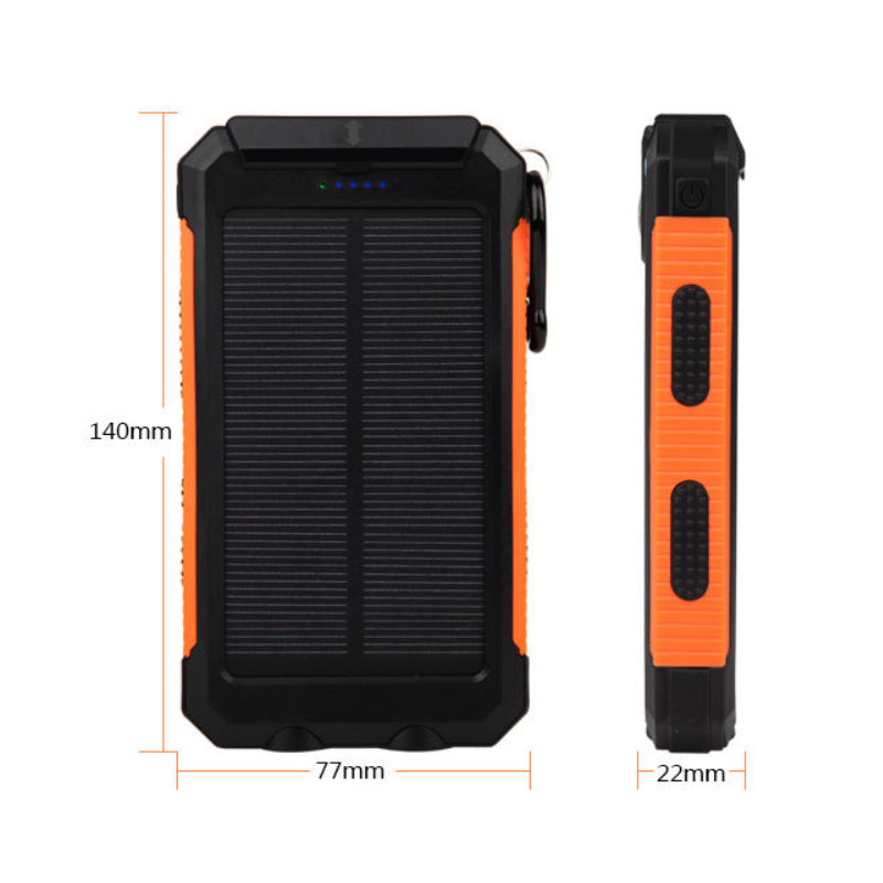 Jumbo Capacity 20,000 mAh Waterproof Solar Power Bank Vista Shops