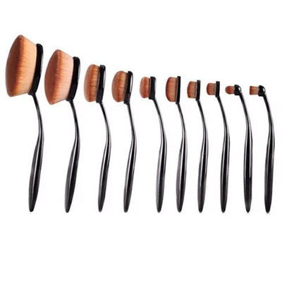 Beauty Experts Set of 10 Oval Beauty Brushes Vista Shops
