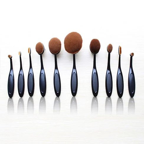 Beauty Experts Set of 10 Oval Beauty Brushes Vista Shops