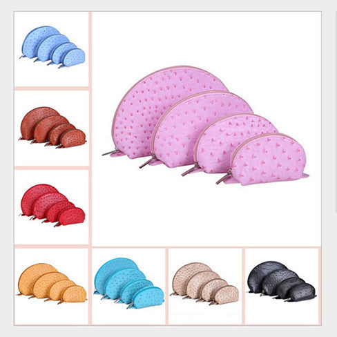 COSMO Cosmetic Faux Ostrich Cases In Set of 4 Vista Shops