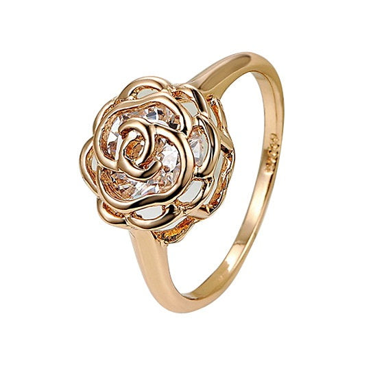 Rose Is A Rose Set of 4 or Rings In 18kt Rose Crystals In White Yellow And Rose Gold Plating Vista Shops