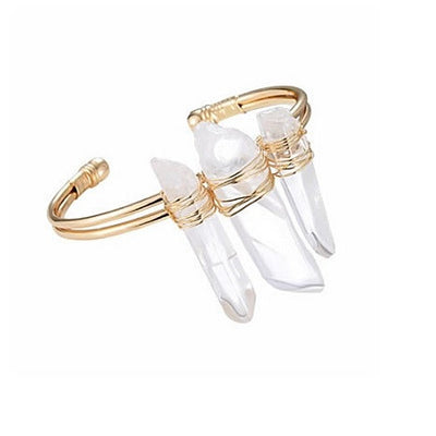 STUNNER Sparkling Natural Crystal Cuff Bracelet Vista Shops