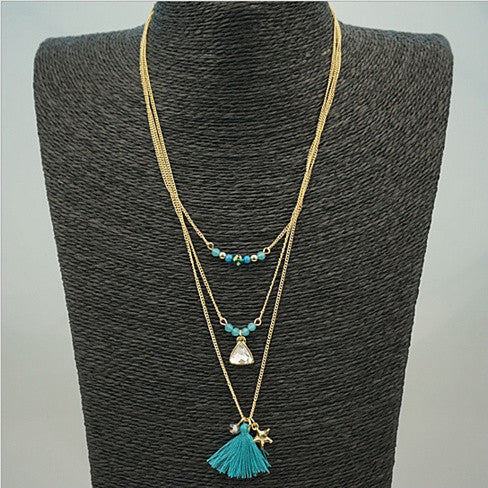 TASSEL AND TRINKETS Layered Necklace Vista Shops