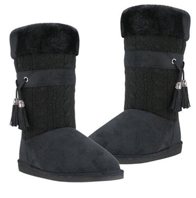 Toasty Toes Plush Knit Faux Fur Boots Vista Shops