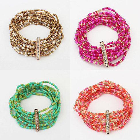 Bohemian Bead Bracelet in Springy Colors Vista Shops