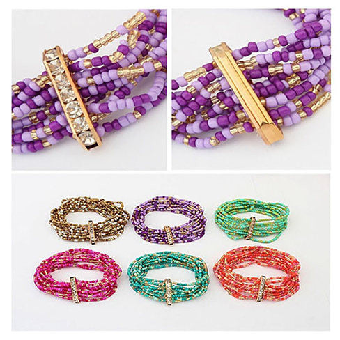 Bohemian Bead Bracelet in Springy Colors Vista Shops