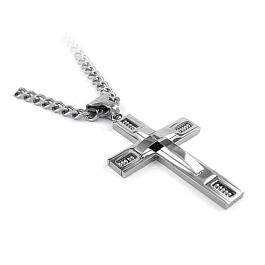 Keepsake Cross Pendant With A Curb Chain For Men 18kt Gold Plated Vista Shops
