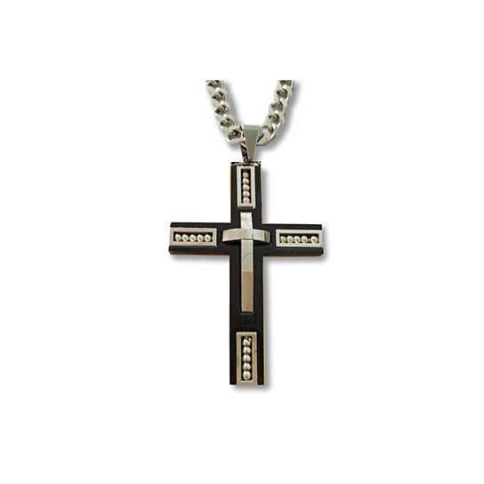 Keepsake Cross Pendant With A Curb Chain For Men 18kt Gold Plated Vista Shops
