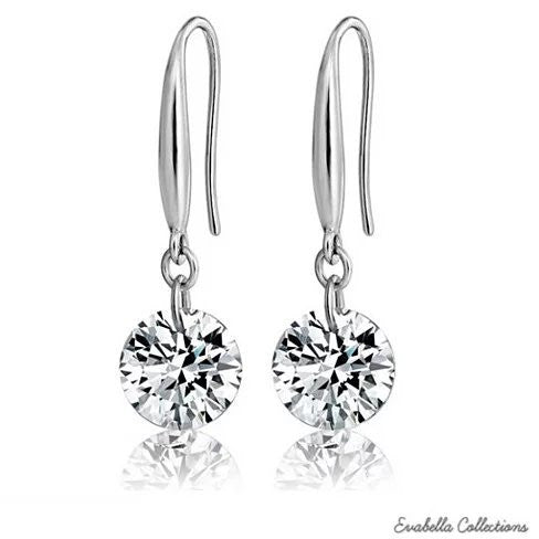 Diamond in the Sky - Drilled Crystal Diamond on a Sterling Silver hook earrings Vista Shops