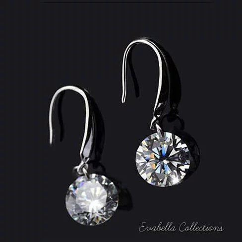 Diamond in the Sky - Drilled Crystal Diamond on a Sterling Silver hook earrings Vista Shops