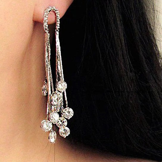Raindrops Earrings Raining Diamond Crystals Vista Shops