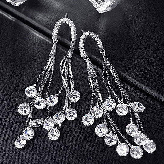 Raindrops Earrings Raining Diamond Crystals Vista Shops
