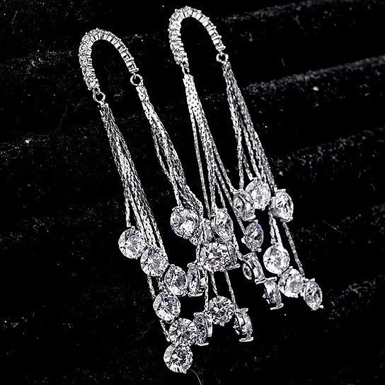 Raindrops Earrings Raining Diamond Crystals Vista Shops